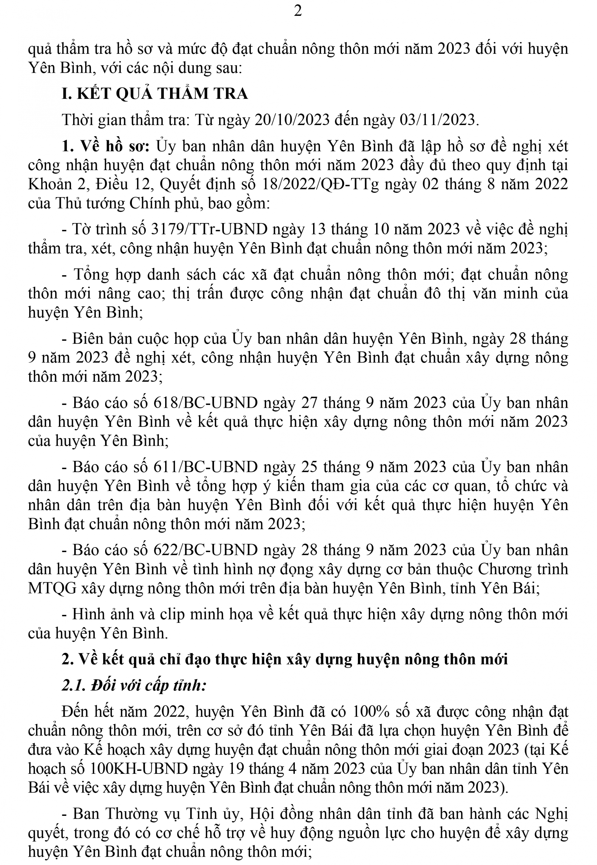 UBND tỉnh lấy ý kiến nhân dân về kết quả thẩm tra và mức độ đạt chuẩn NTM năm 2023 đối với huyện Yên Bình