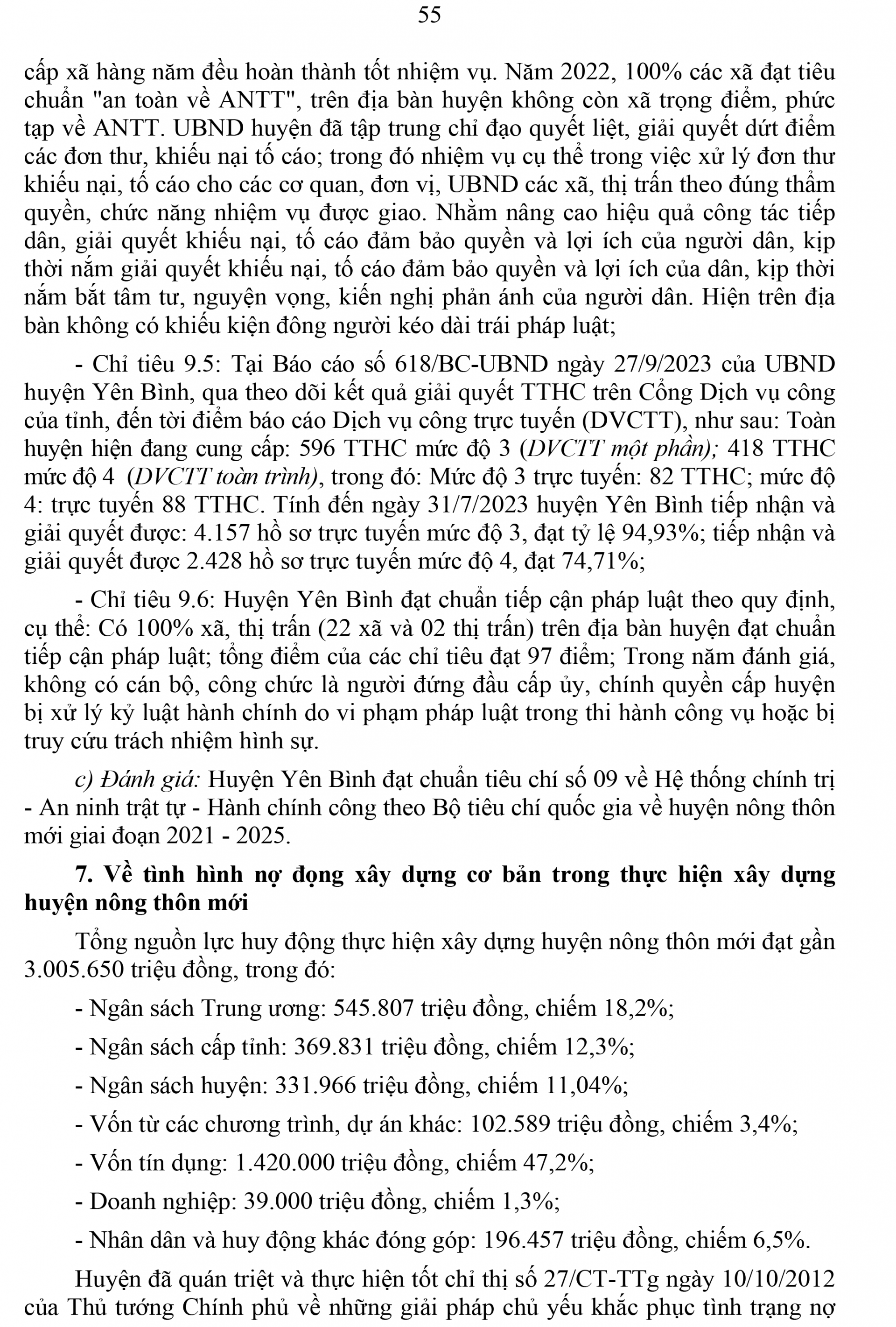 UBND tỉnh lấy ý kiến nhân dân về kết quả thẩm tra và mức độ đạt chuẩn NTM năm 2023 đối với huyện Yên Bình