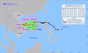 Bão số 6 cách quần đảo Hoàng Sa khoảng 230km, mưa to từ Quảng Trị đến Quảng Ngãi