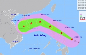 Bão MAN-YI giật trên cấp 17 hướng vào Biển Đông