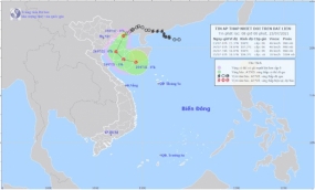 Áp thấp nhiệt đới đang trên vùng biển phía Bắc Quảng Ninh, giật cấp 8