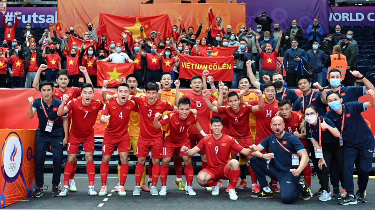 ĐT Futsal Việt Nam đã tạo ra màn trình diễn đầy cảm xúc tại Futsal World Cup 2021. (Ảnh: VFF)