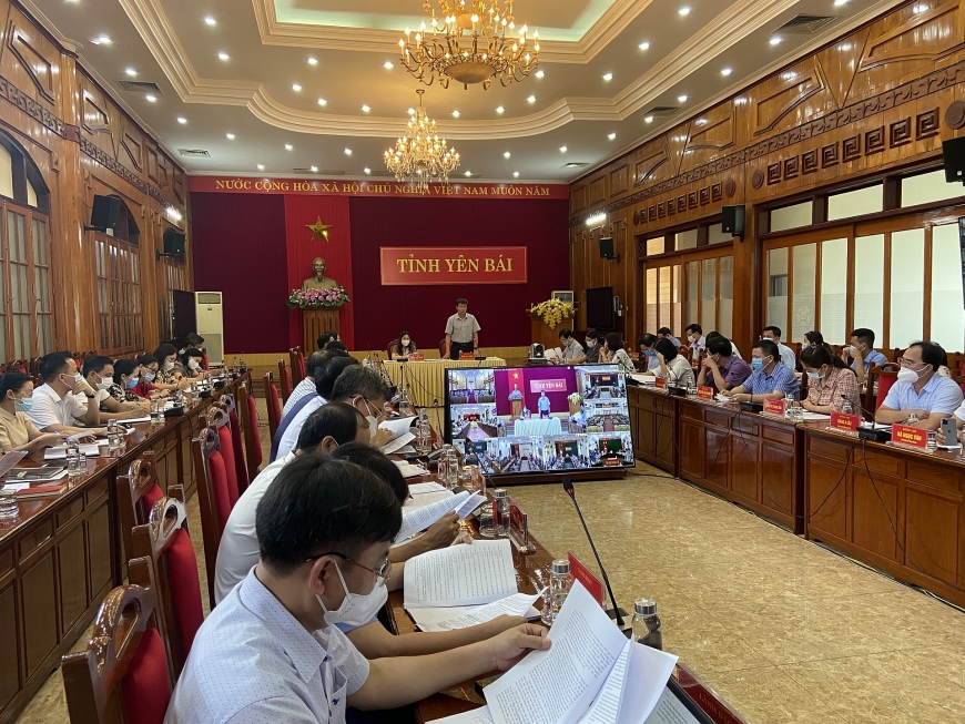 BCĐ phòng chống dịch Covid-19 tỉnh Yên Bái họp trực tuyến với các địa phương trong tỉnh