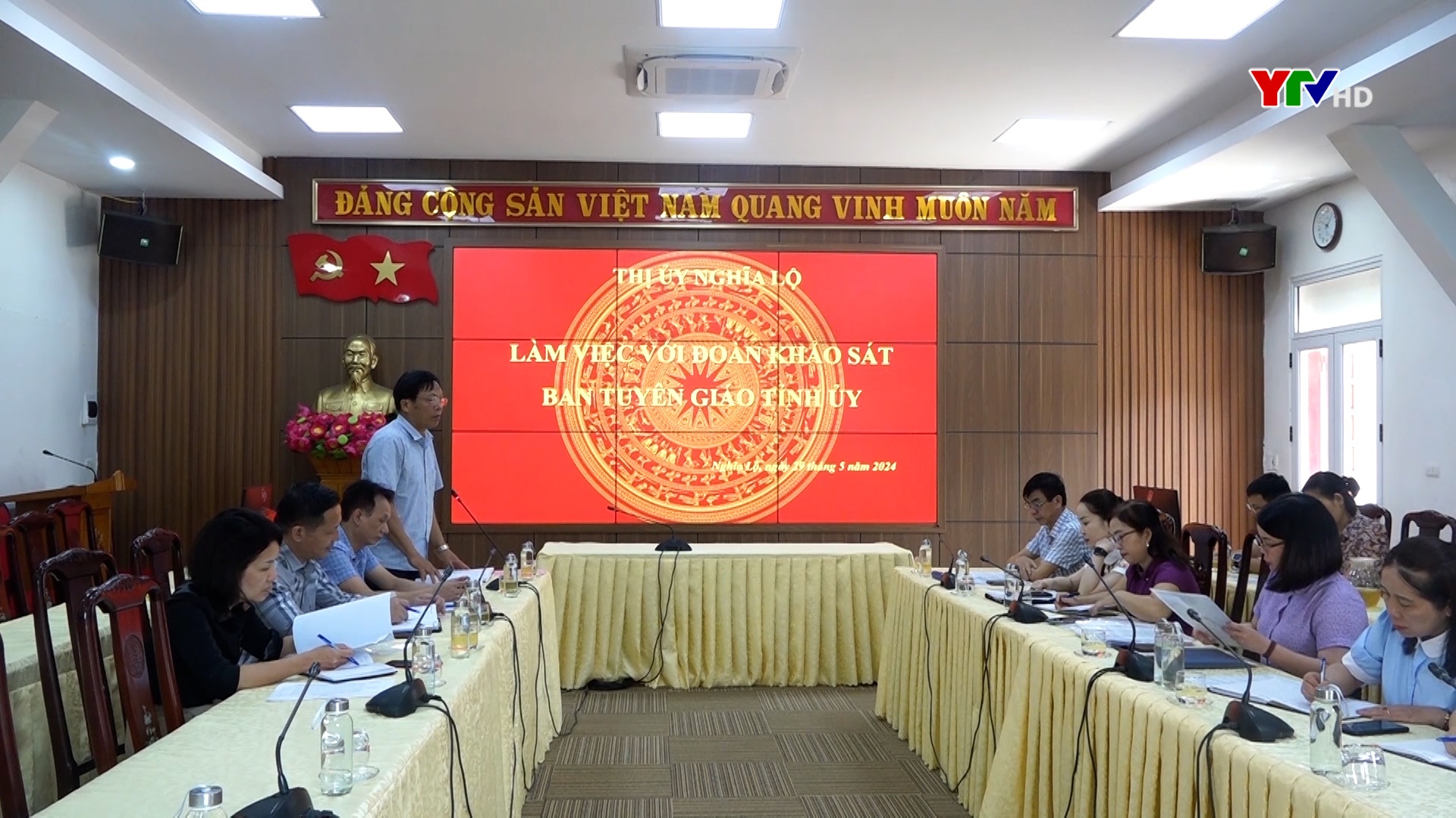 Ban Tuyên giáo Tỉnh ủy khảo sát việc thực hiện Đề án 05 của BTV Tỉnh ủy tại thị xã Nghĩa Lộ