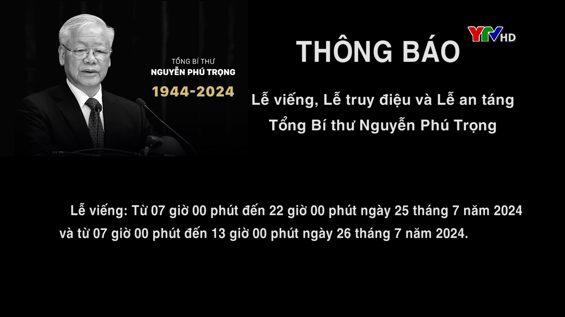 Lễ viếng, Lễ truy điệu và Lễ an táng đồng chí Tổng Bí thư Nguyễn Phú Trọng