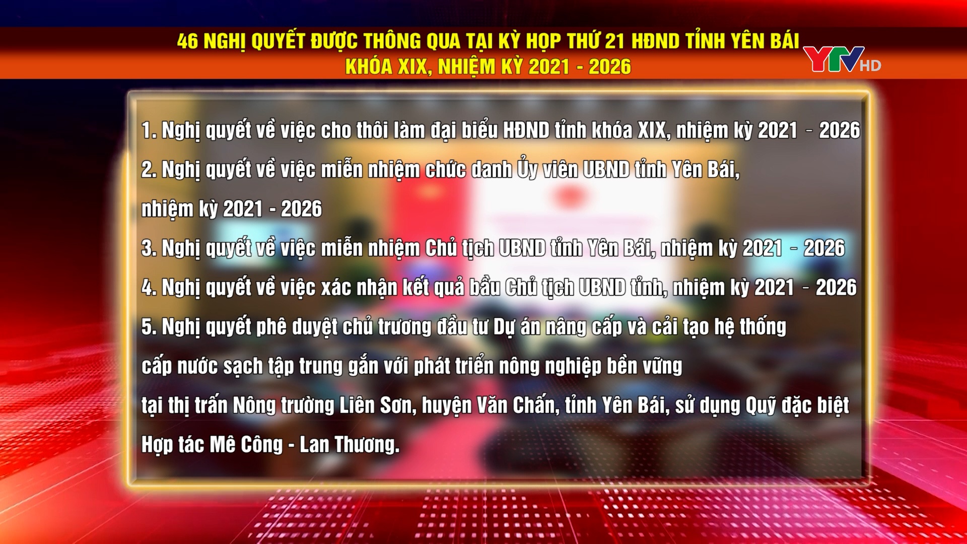 Kỳ họp thứ 21 - HĐND tỉnh Yên Bái khóa XIX thông qua 46 nghị quyết quan trọng