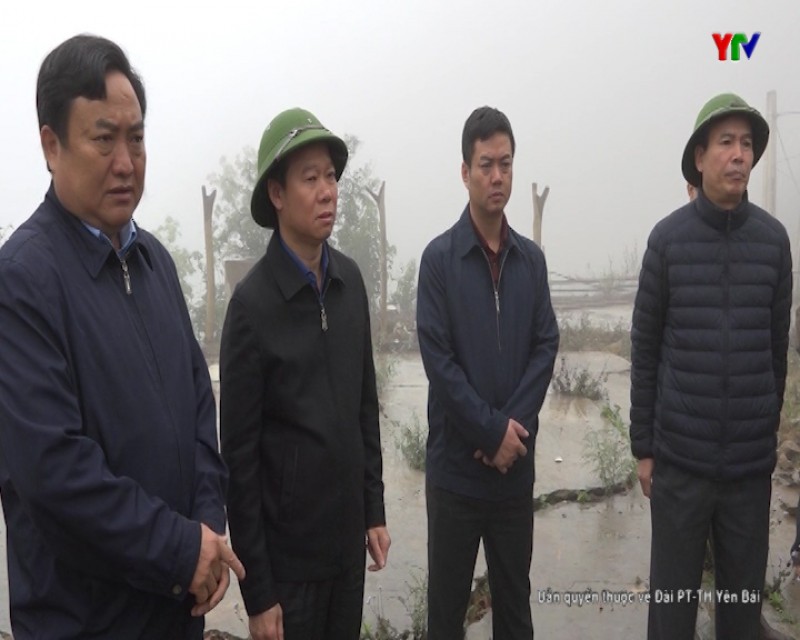 Đồng chí Chủ tịch UBND tỉnh Đỗ Đức Duy chỉ đạo việc khắc phục tình trạng sụt lún, lở đất tại xã Làng Nhì, huyện Trạm Tấu