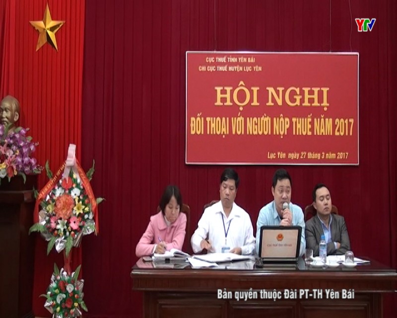 Chi cục thuế huyện Lục Yên đối thoại với 150 doanh nghiệp, hợp tác xã kinh tế trên địa bàn