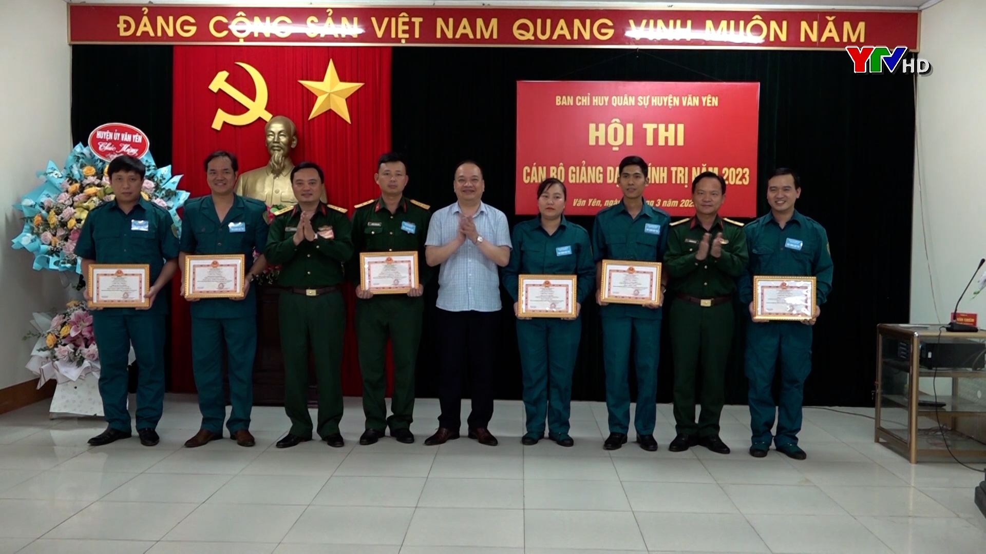Ban CHQS thị xã Nghĩa Lộ và huyện Văn Yên tổ chức Hội thi cán bộ giảng dạy chính trị năm 2023