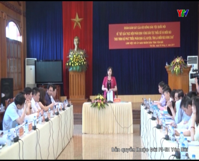 Hội đồng Dân tộc Quốc hội làm việc với UBND tỉnh Yên Bái