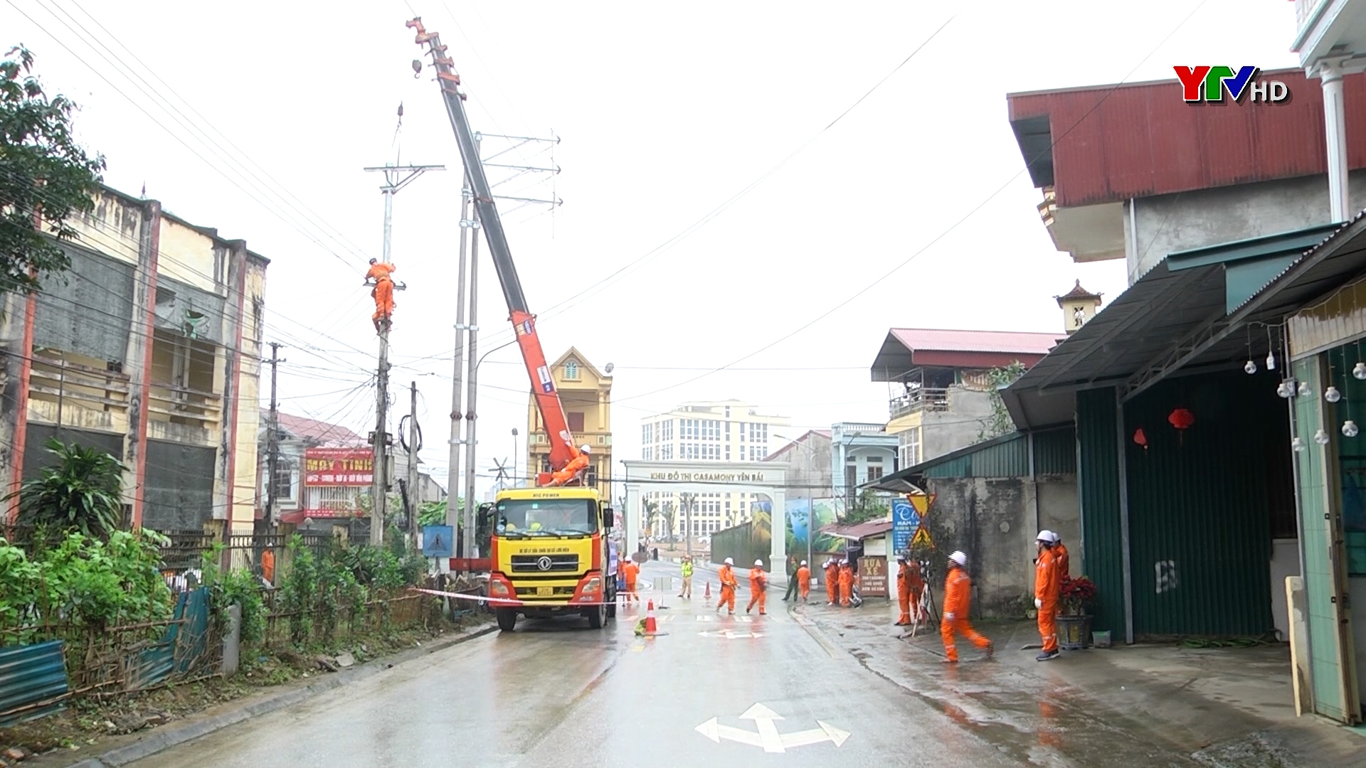 Công ty Điện lực Yên Bái diễn tập PCTT - TKCN, an toàn lao động