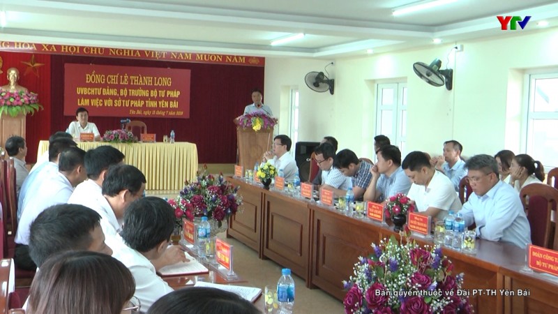 Đoàn công tác của Bộ Tư pháp làm việc tại tỉnh Yên Bái