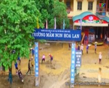 Trường Mầm non Hoa Lan huyện Mù Cang Chải khắc phục hậu quả lũ quét