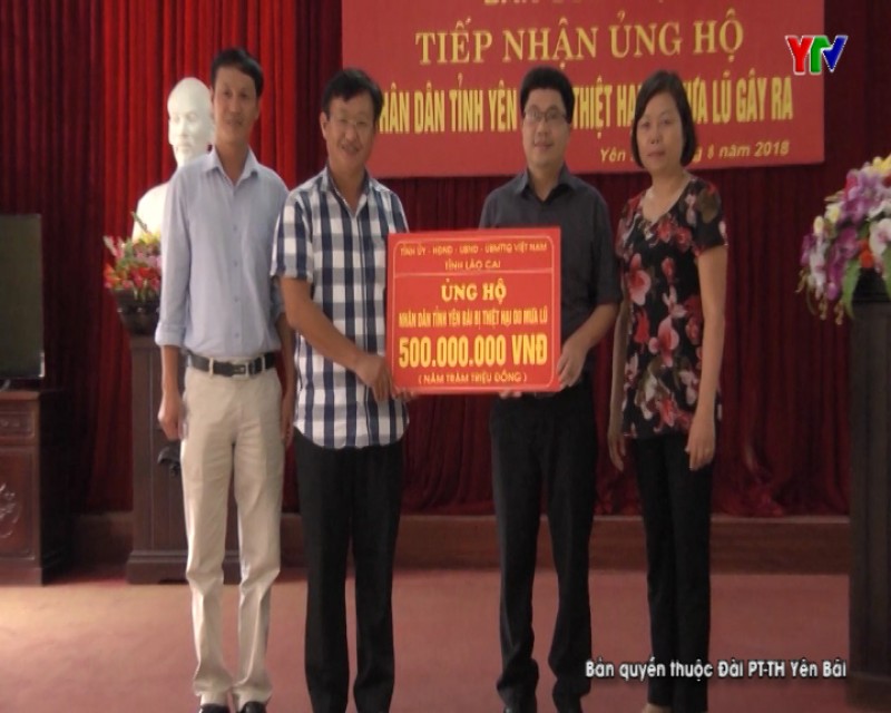 Tỉnh Lào Cai hỗ trợ tỉnh Yên Bái 500 triệu đồng khắc phục hậu quả thiên tai