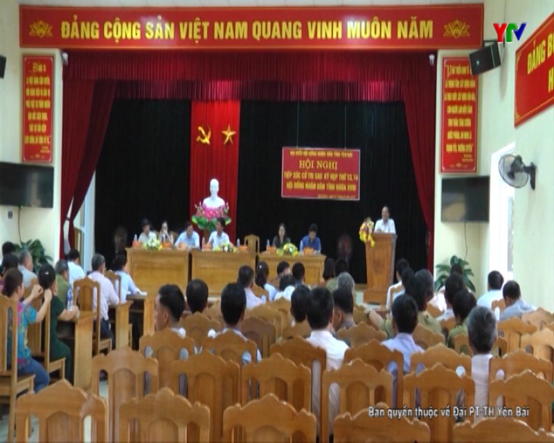 Đồng chí Phó Chủ tịch HĐND tỉnh Triệu Tiến Thịnh tiếp xúc cử tri xã Việt Thành, huyện Trấn Yên