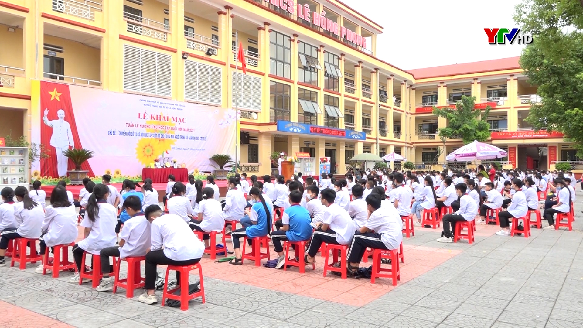 Trường THCS Lê Hồng Phong, TP Yên Bái phát động hưởng ứng " Tuần lễ học tập suốt đời" năm 2021