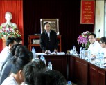 Đ/c Phạm Duy Cường- chủ tịch UBND tỉnh làm việc với công ty TNHH một thành viên  môi trường  và công trình đô thị