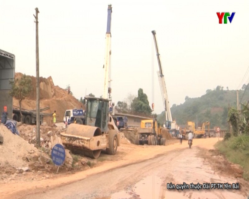 Đẩy nhanh tiến độ xây dựng cầu Ngòi A trên tuyến tỉnh lộ Yên Bái - Khe Sang