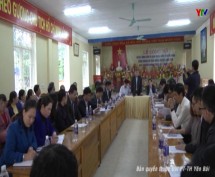 Đoàn công tác của Bộ TT và TT kiểm tra thực hiện chương trình xây dựng nông thôn mới tại xã Bảo Hưng, huyện Trấn Yên