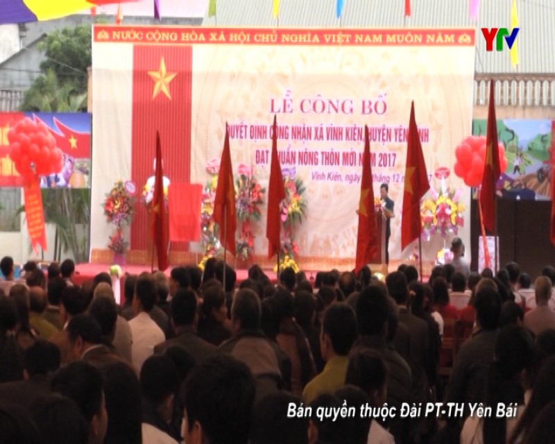 Xã Vĩnh Kiên, huyện Yên Bình đón bằng công nhận đạt chuẩn nông thôn mới